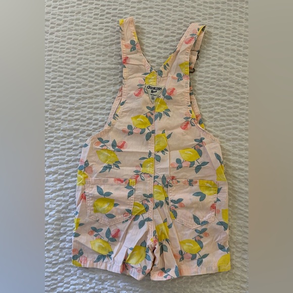 Toddler Lemon Print Shortalls - Picture 3 of 3